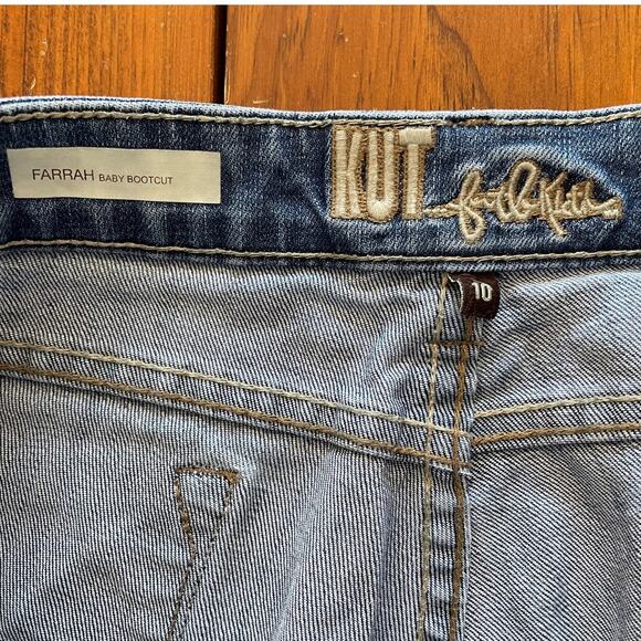 Kut from the Kloth Womens Jeans Size 10 Farrah Baby Bootcut Blue Denim Stretch - Picture 6 of 12